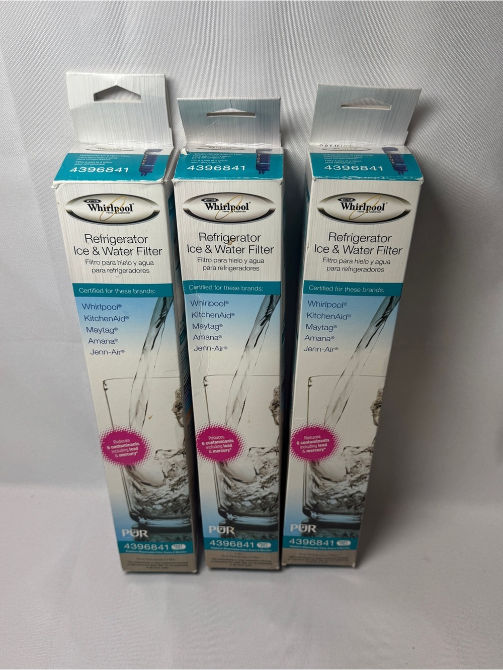 3 Pack Whirlpool Pur 4396841 Replacement Refrigerator Water Filter Open Box New